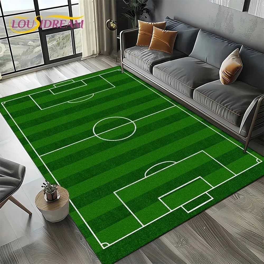 Style Football Field Soccer Sport Carpet Rug for Living Room Bedroom Home Sofa Decoration Kids Area Rug Non-slip Floor Mat