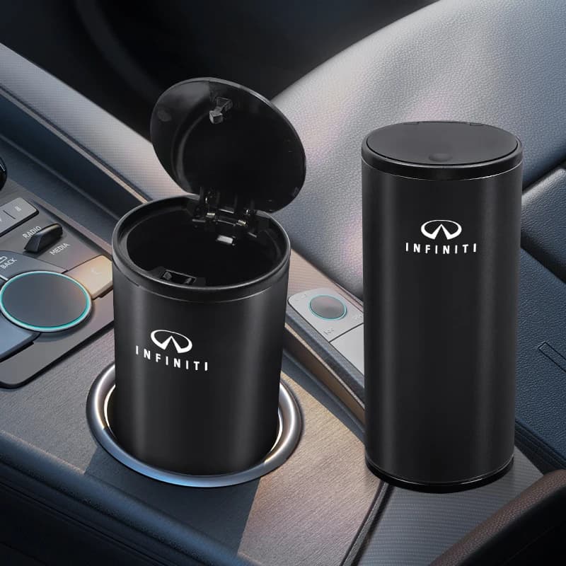 Bidone della spazzatura per auto Bidone della spazzatura in lega Organizzatore per auto Accessori per Infiniti ESQ FX30 JX35 Q30 Q50 G37 QX70 FX35 Q60 QX50 M37