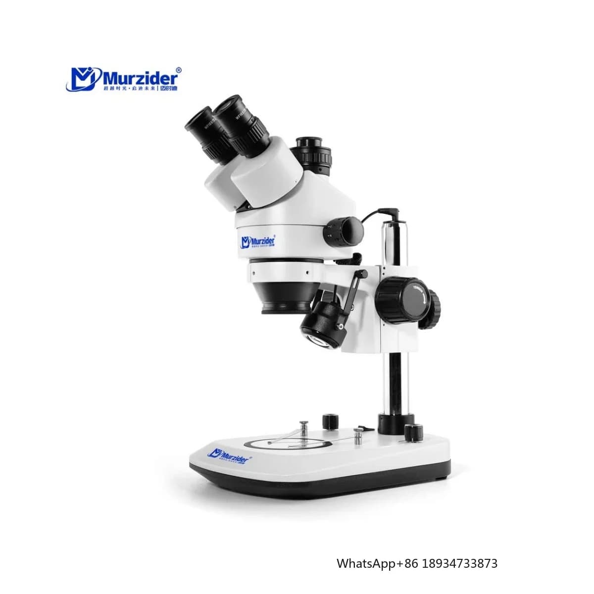Microscopio per gioielli Murzider 7-45X Supporto professionale Microscopio trinoculare stereo industriale con rotazione di 360 gradi MSD202-B8