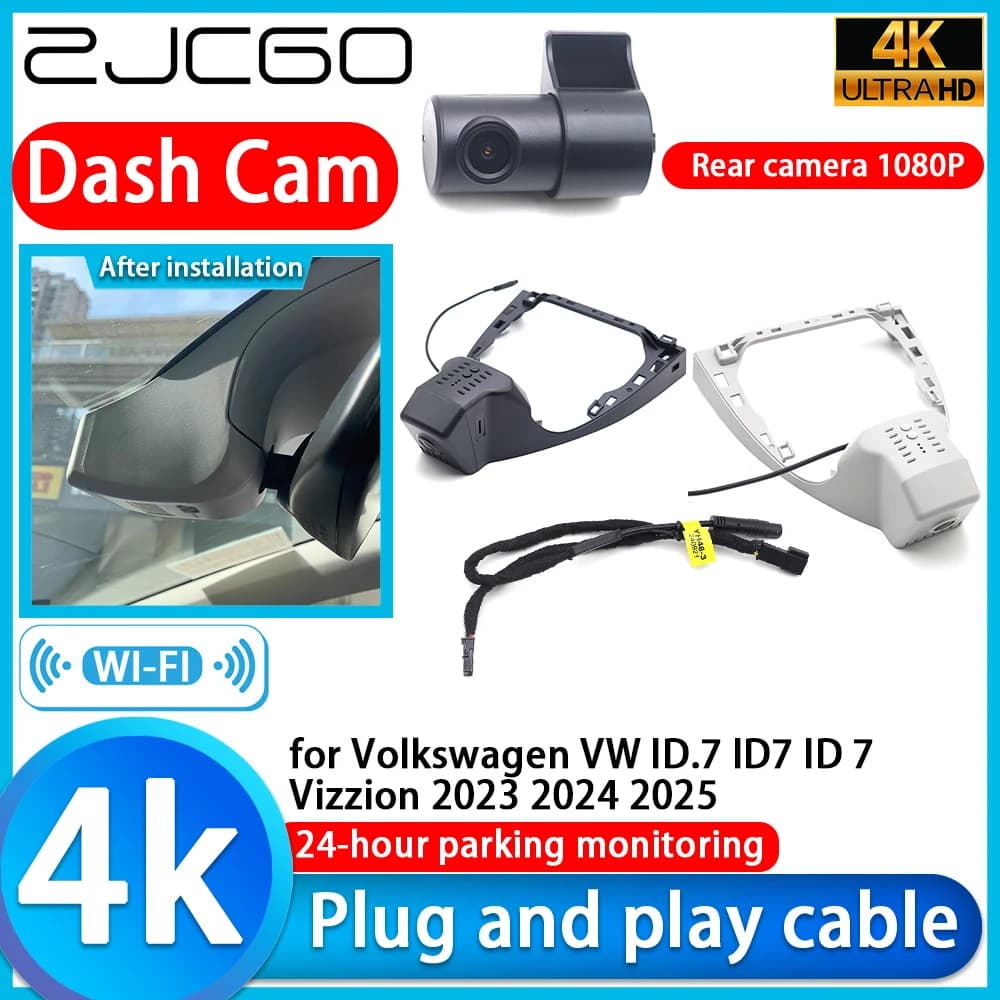 For Volkswagen VW ID.7 ID7 ID 7 Vizzion 2023 2024 2025 4K DVR Dash Cam Car camera Sony 24 hours Monitor Video Recorder