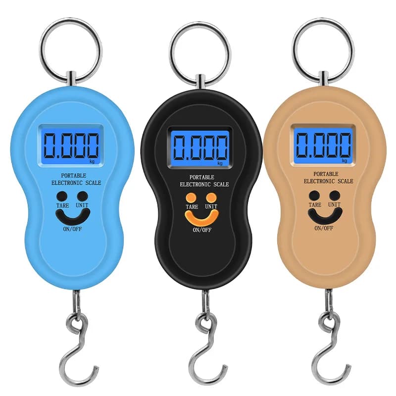 Bilancia Digitale Multifunzione da Appendere 50Kg 10g di Precisione con LCD Retroilluminato Portatile per Cucina, Alimenti, Pesca, Bagagli, Spedizioni