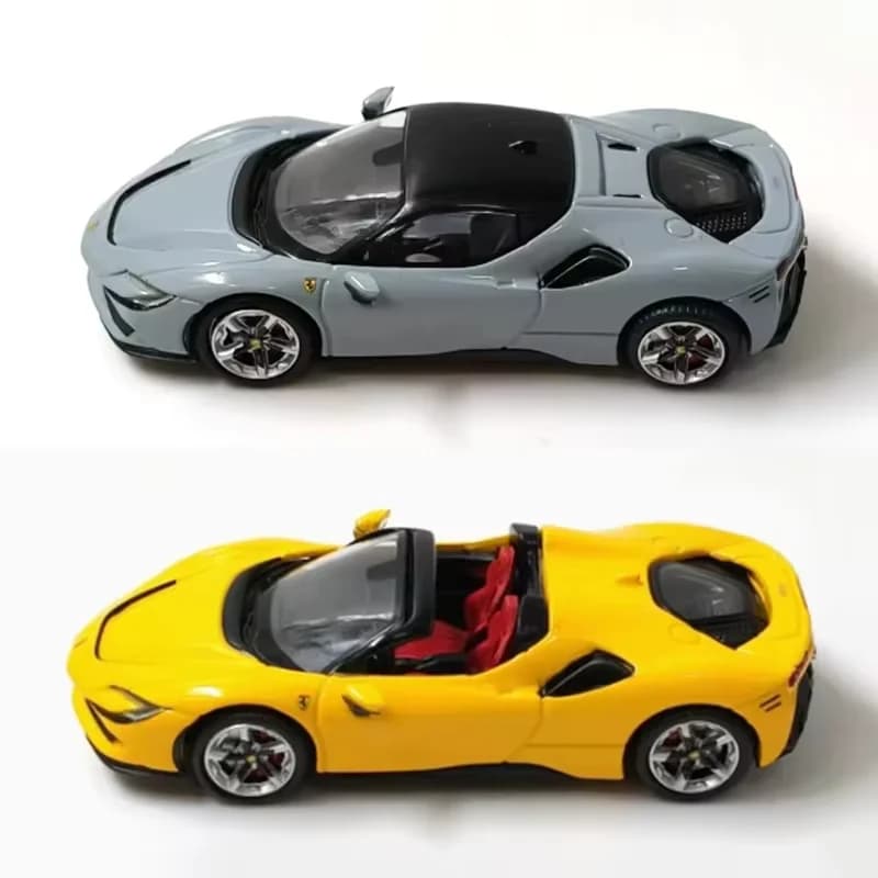 Diecast in scala 1:64 SF90 auto sportiva Hardtop convertibile in lega modello di auto di simulazione collezione statica decorato regalo giocattolo per le vacanze