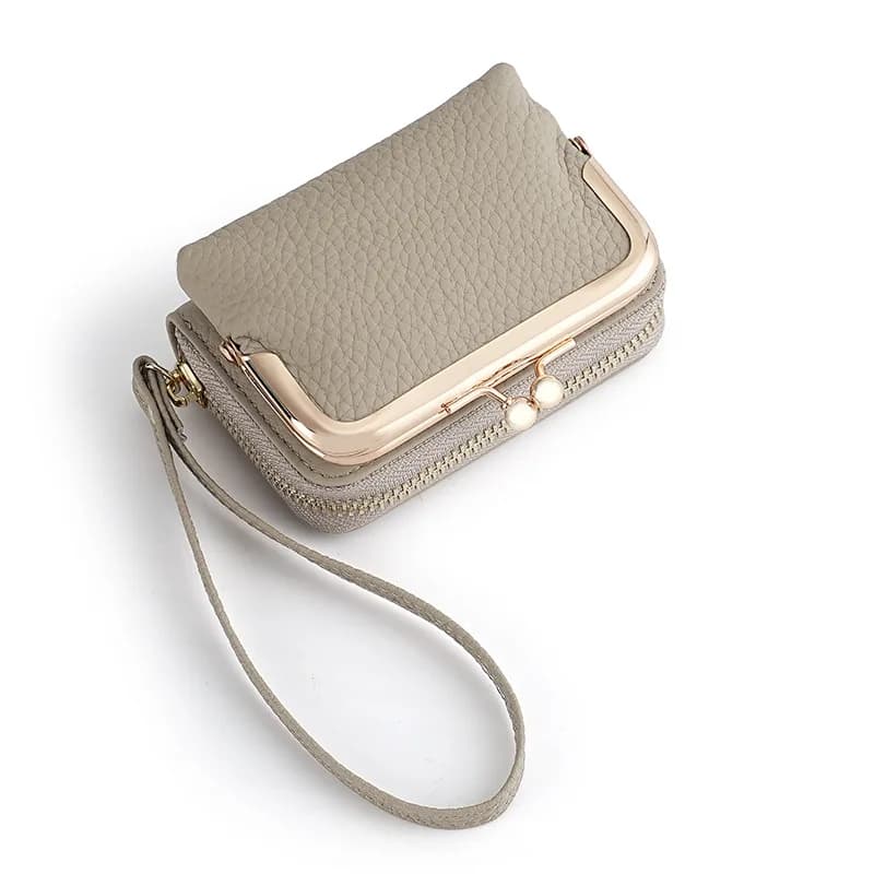 2025 Nuovo portamonete corto in vera pelle Porta carte di credito Portafogli da donna Mini pochette in pelle di vacchetta