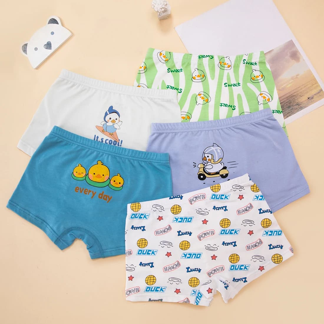 Pantaloncini boxer in cotone intimo per bambini per boxer per ragazzi e adolescenti confezione da 5