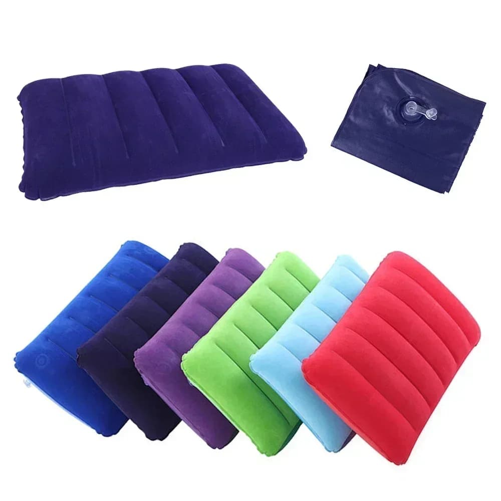 Cuscino Gonfiabile Quadrato in PVC Floccato, Cuscino Multiuso per Pisolino, Supporto Lombare per Campeggio all'Aperto, Cuscino d'Aria per Viaggi