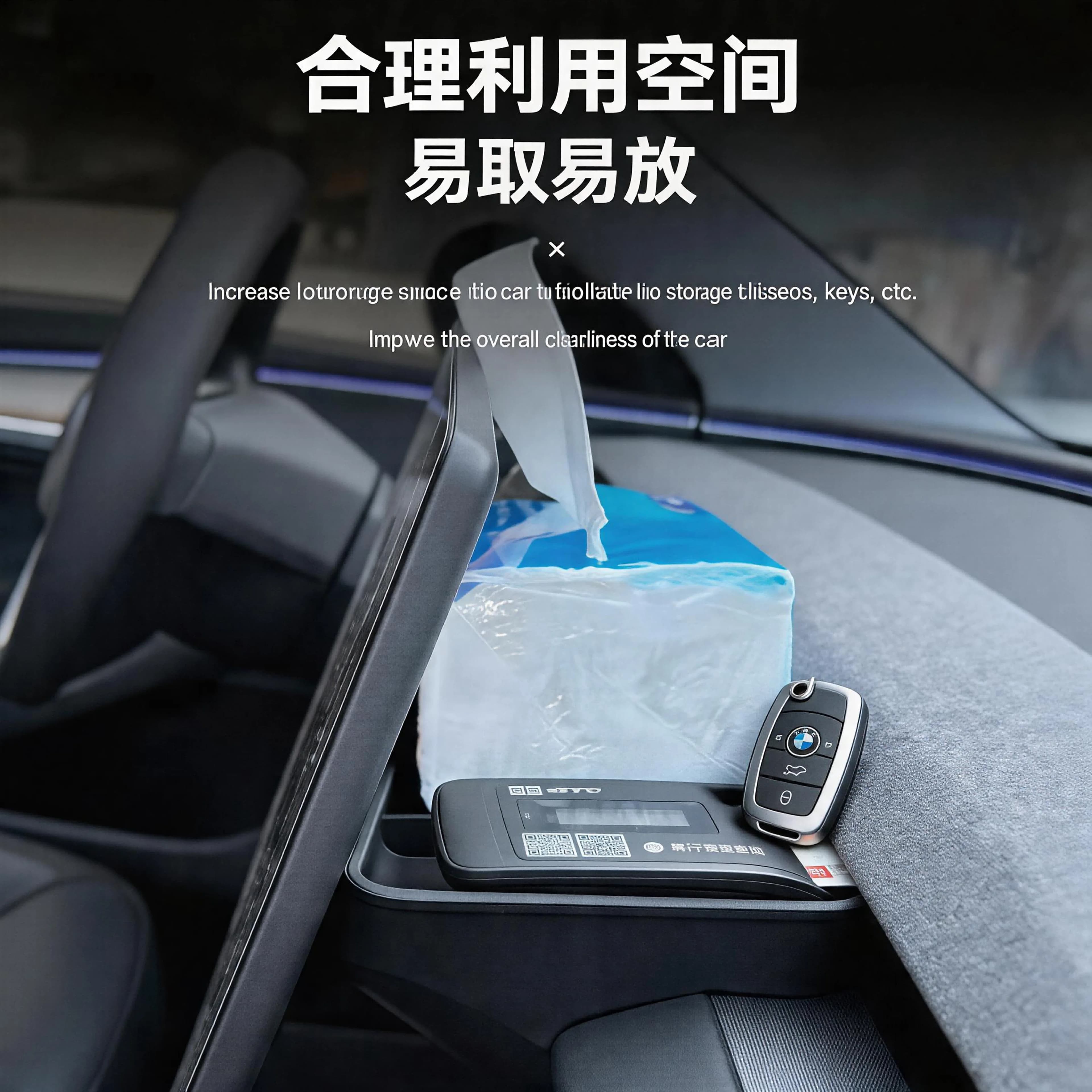Dashboard Storage Organizer Tray for Model 3 Highland 2024 Model Y 2025 Interior Hidden Storage Box Screen Back Holder Glasses T