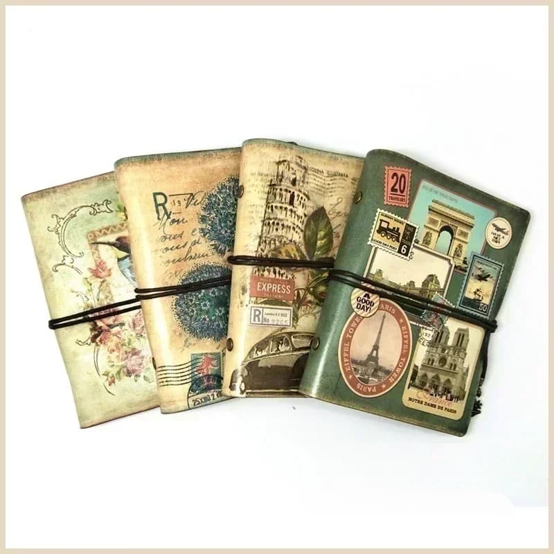 2026 New Vintage PU Leather Notebook Creative Kraft Paper Planner Sketchbook Agenda Diary Journal School Office Writing Supply
