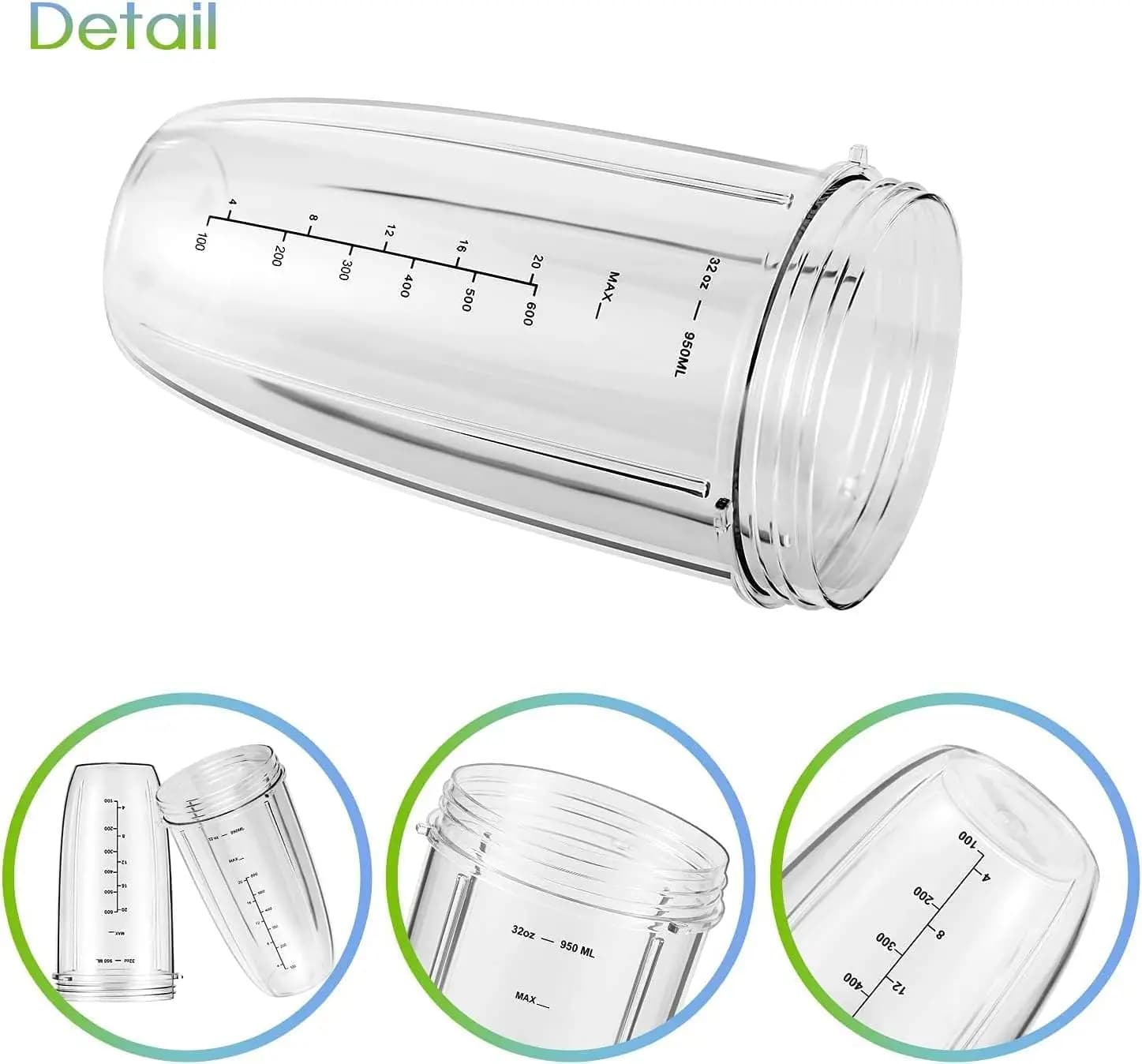 2 pezzi di ricambio tazze per frullatore da 32 once tazze di ricambio per frullatore compatibili con frullatore NutriBullet 600w e 900w
