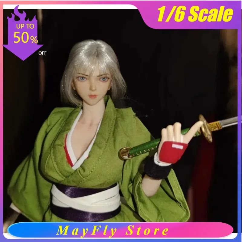 EHTOYS EHTOYS004 Scultura Testa Femminile in Scala 1/6 con Occhi Mobili, Modello di Testa Kui Compatibile con Corpo TBL PH da 12'' con Pelle Chiara