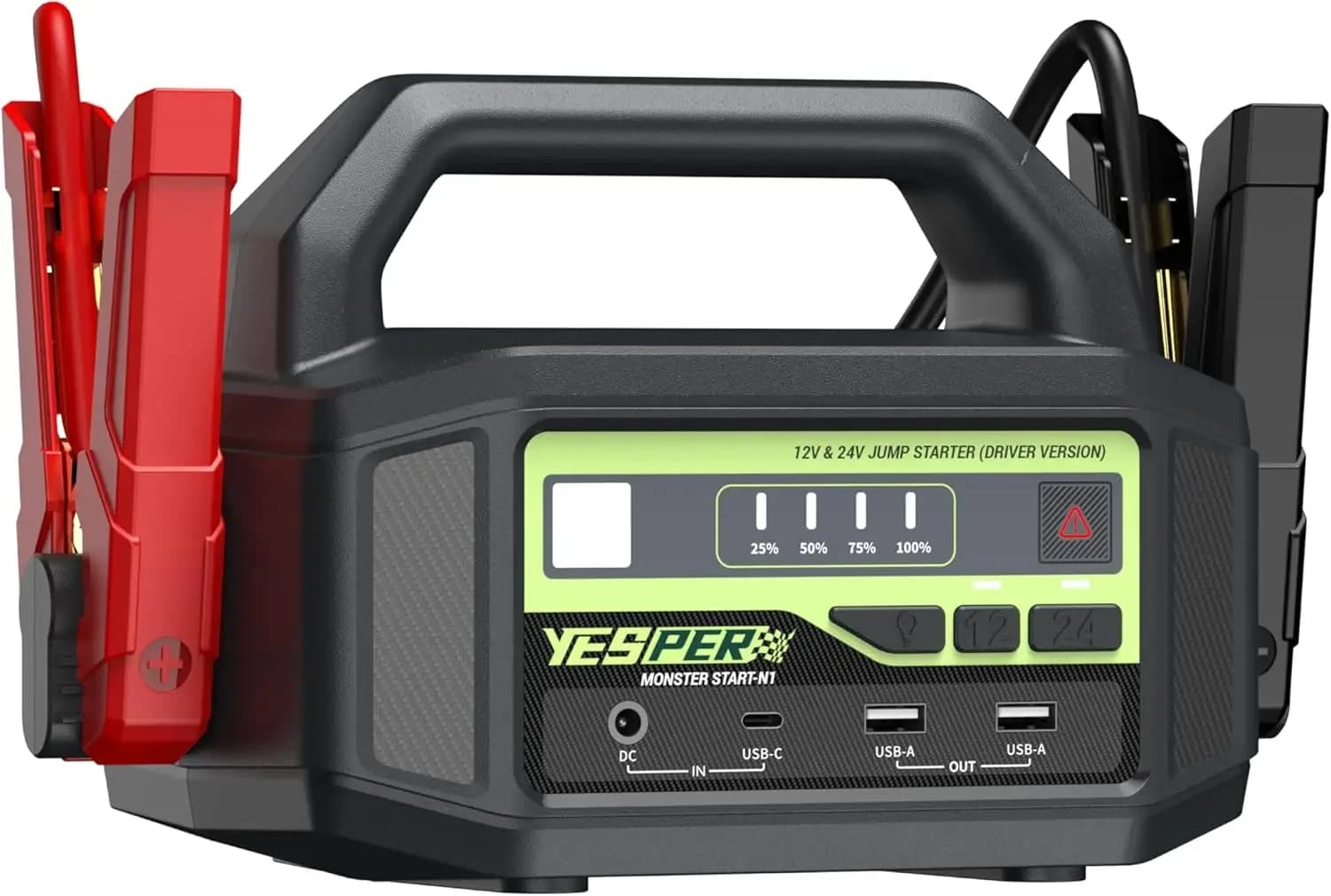 Avviatore di Emergenza per Auto 12V/24V, 6000A di Picco, 5.1 lbs, Avviatore Portatile con Batteria da 36400mAh, Ricarica Rapida con Adattatore AC
