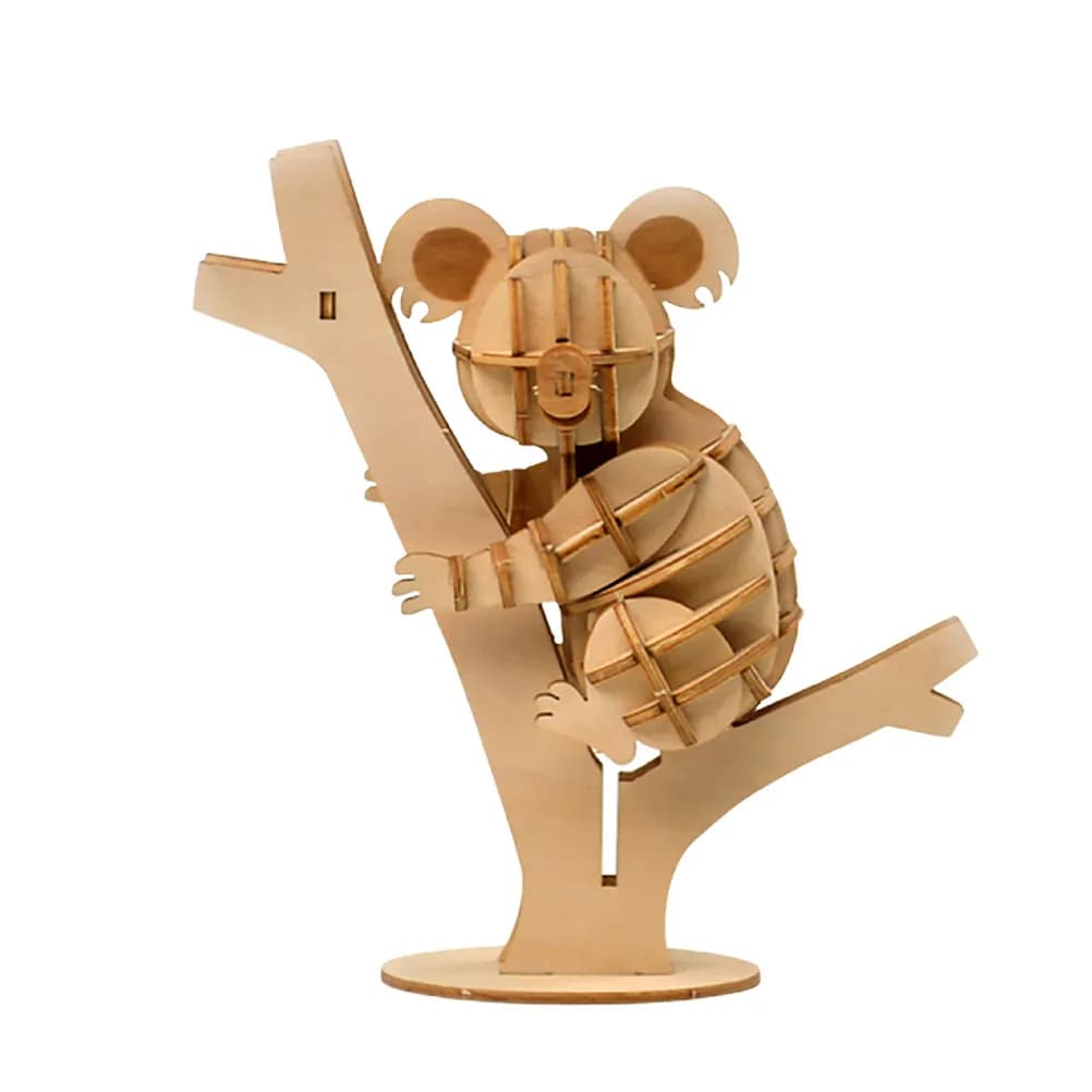 Puzzle 3D in Legno a Forma di Koala, Gioco Educativo Creativo per Bambini, Fatto a Mano, per Sviluppare la Coordinazione Occhio-Mano e la Manualità