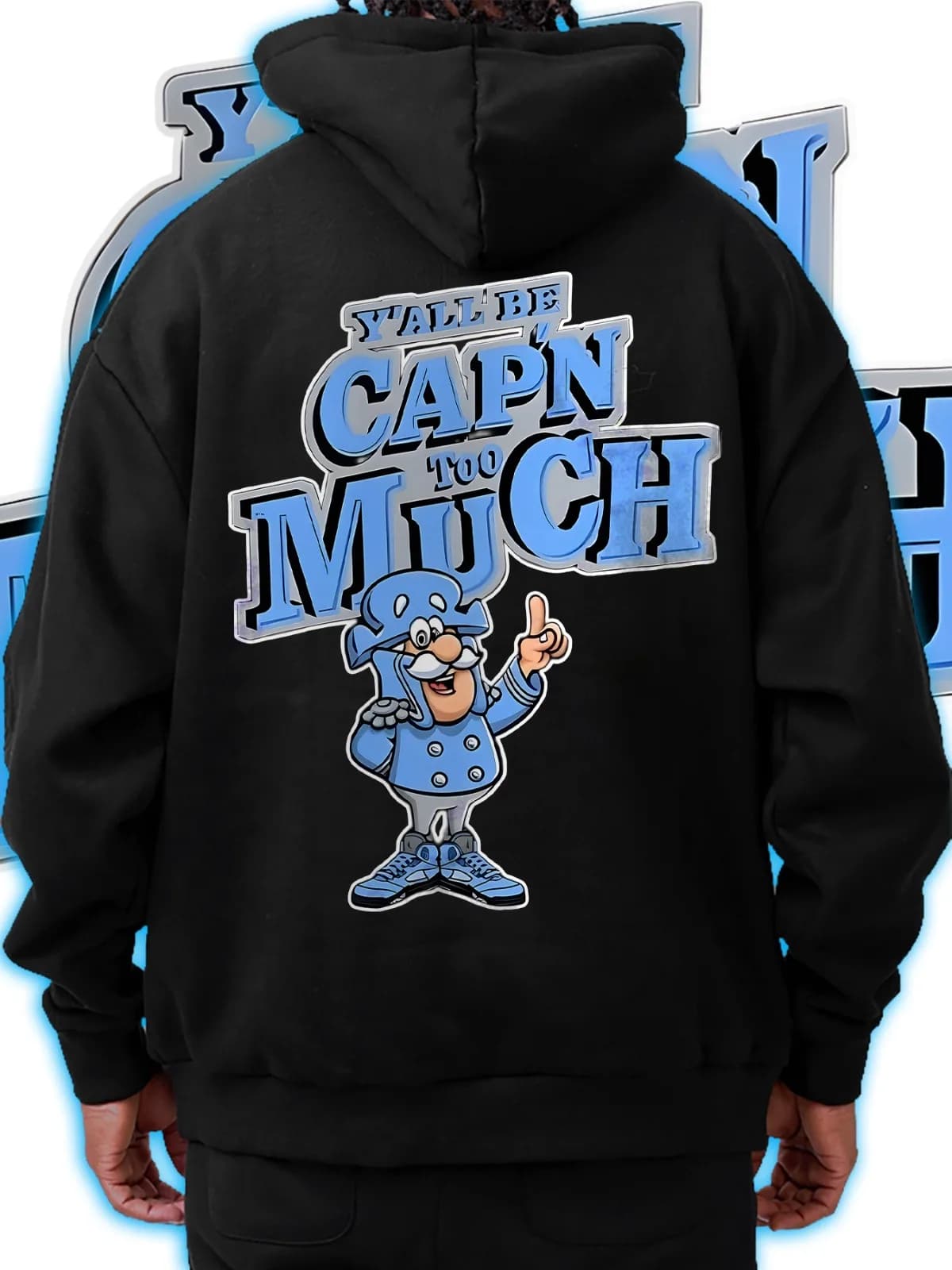 Felpa con cappuccio stampata da chef dei cartoni animati casual e divertente alla moda da uomo con tasche in peluche adatta per regali di festa e top da indossare ogni giorno