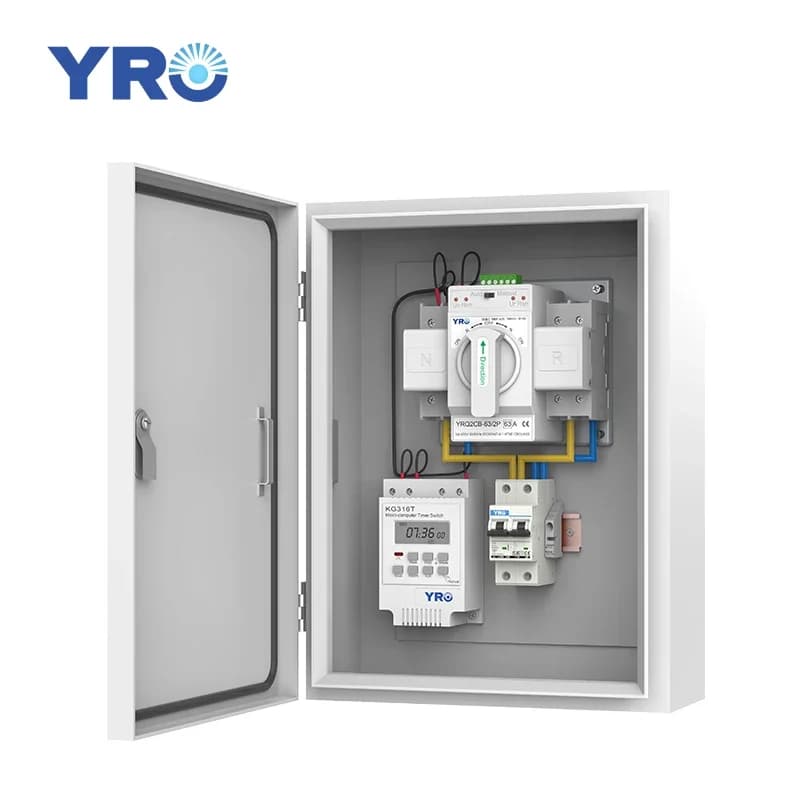 YRO PV Array Solar Combiner Box YRQ2CB-634PTC Doppio interruttore di trasferimento di potenza con interruttore automatico Sistema di pannelli solari Nuovo prodotto
