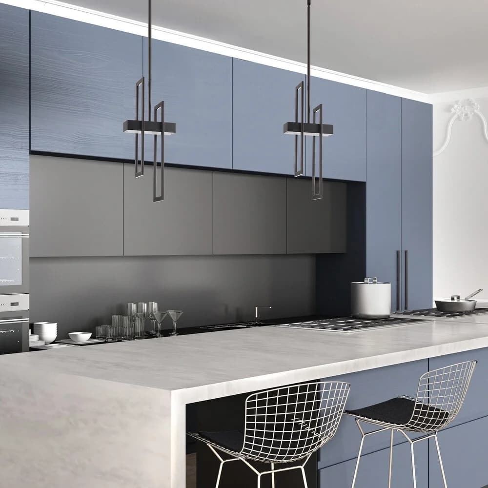 REVEN Dimmable Nordic Pendant Light Modern Lustre LED Strip Metal Ceiling Lamp Adjustable Chain Chandelier for Living Bedroom