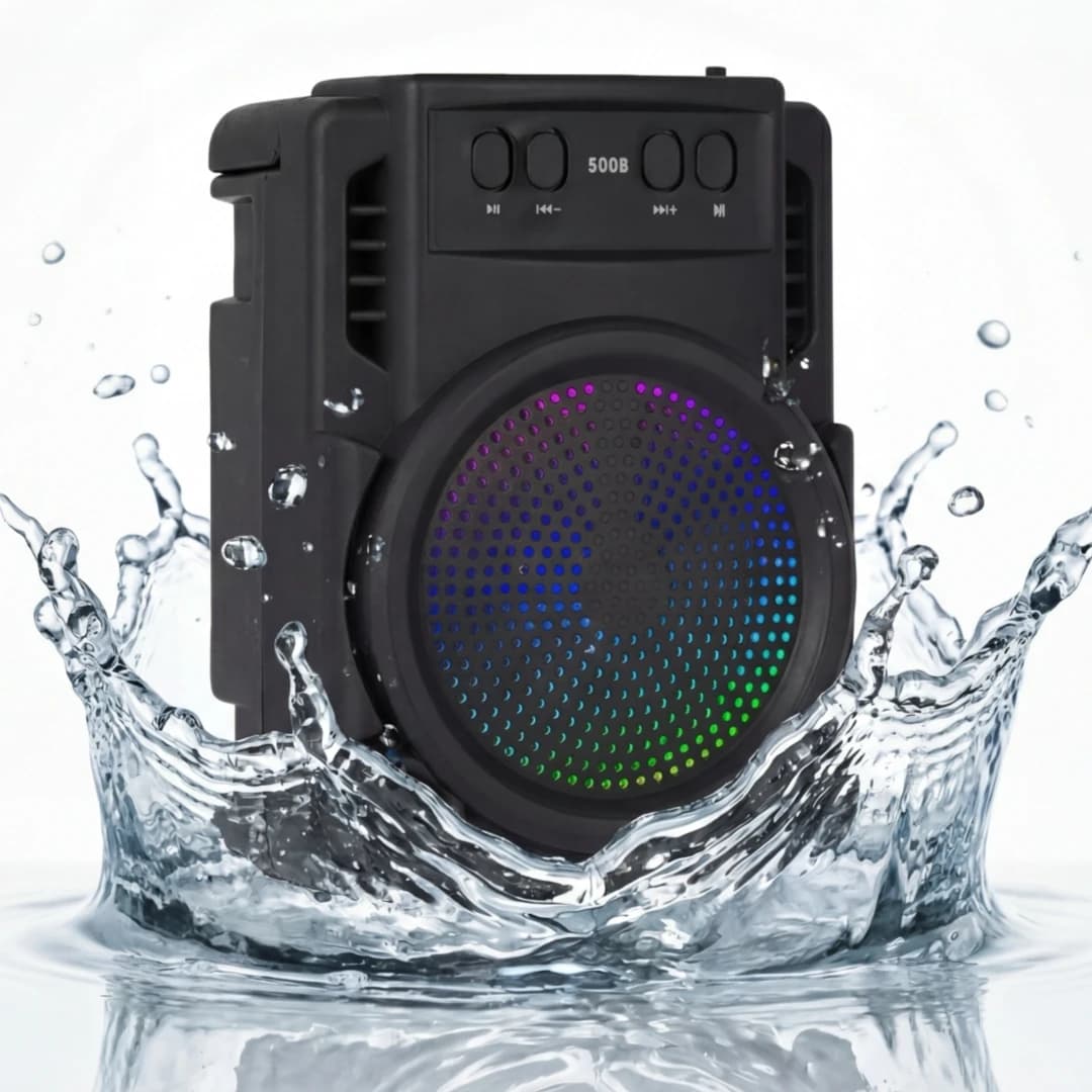 Altoparlante Bluetooth Portatile per Karaoke da Esterno, 10W Bassi Potenti, Luce LED RGB, Stereo Wireless TWS, Radio FM per Feste e Campeggio