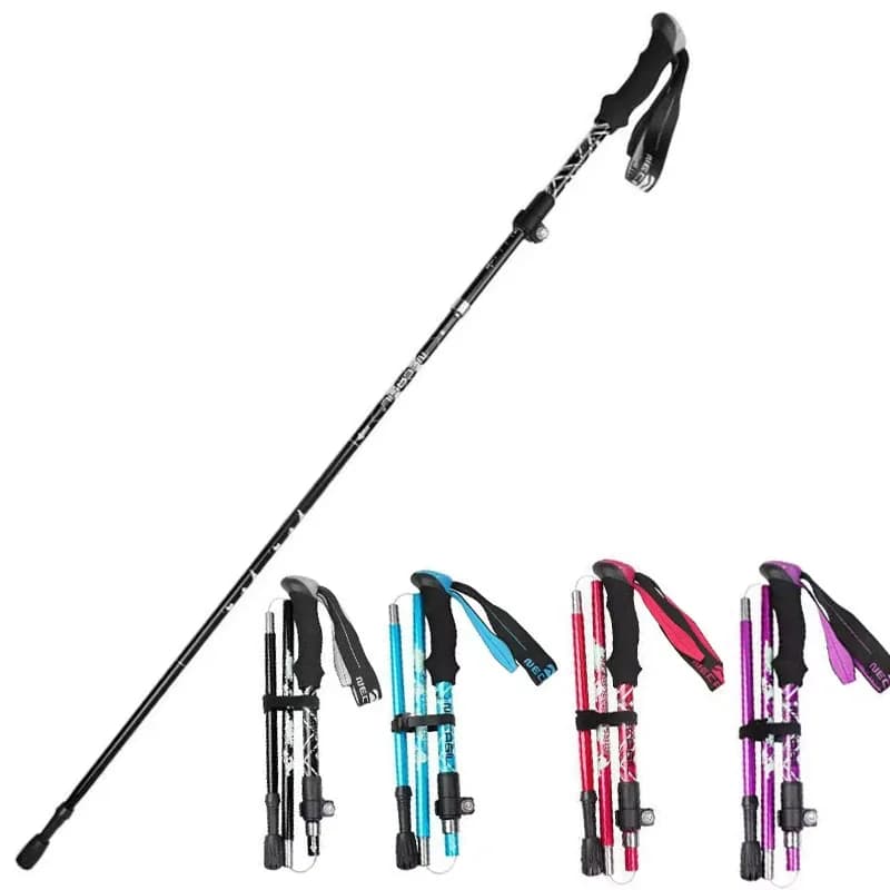 2PCS Trekking Poles Adjustable Ultralight Walking Sticks Alpenstock Outdoor Hiking-Climbing Mountaineering Sticks