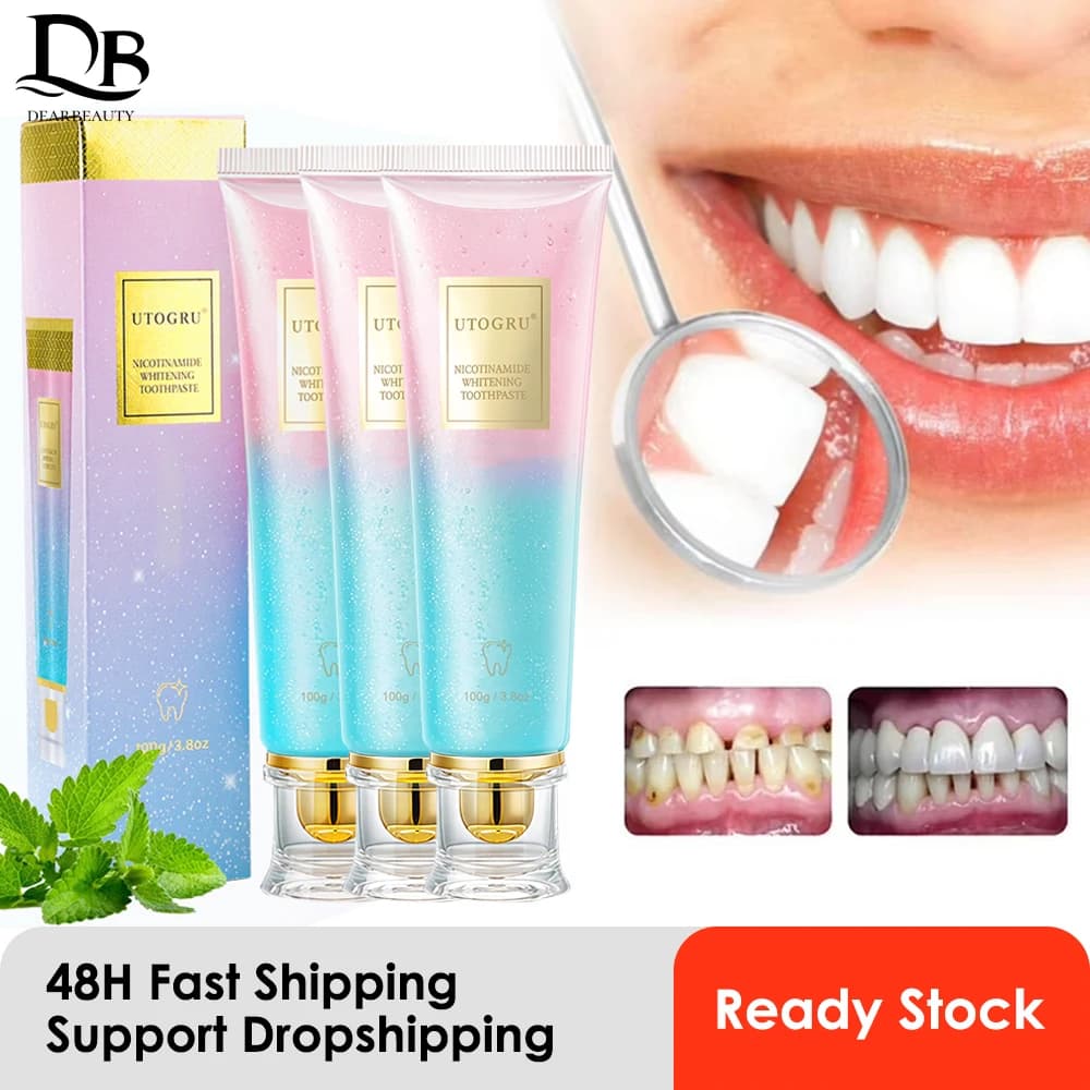 Dentifricio sbiancante Nicotinamide Dentifricio abbagliante Rimuovi macchie di placca Denti Igiene orale Pulito Alito fresco Cura dei denti 100g