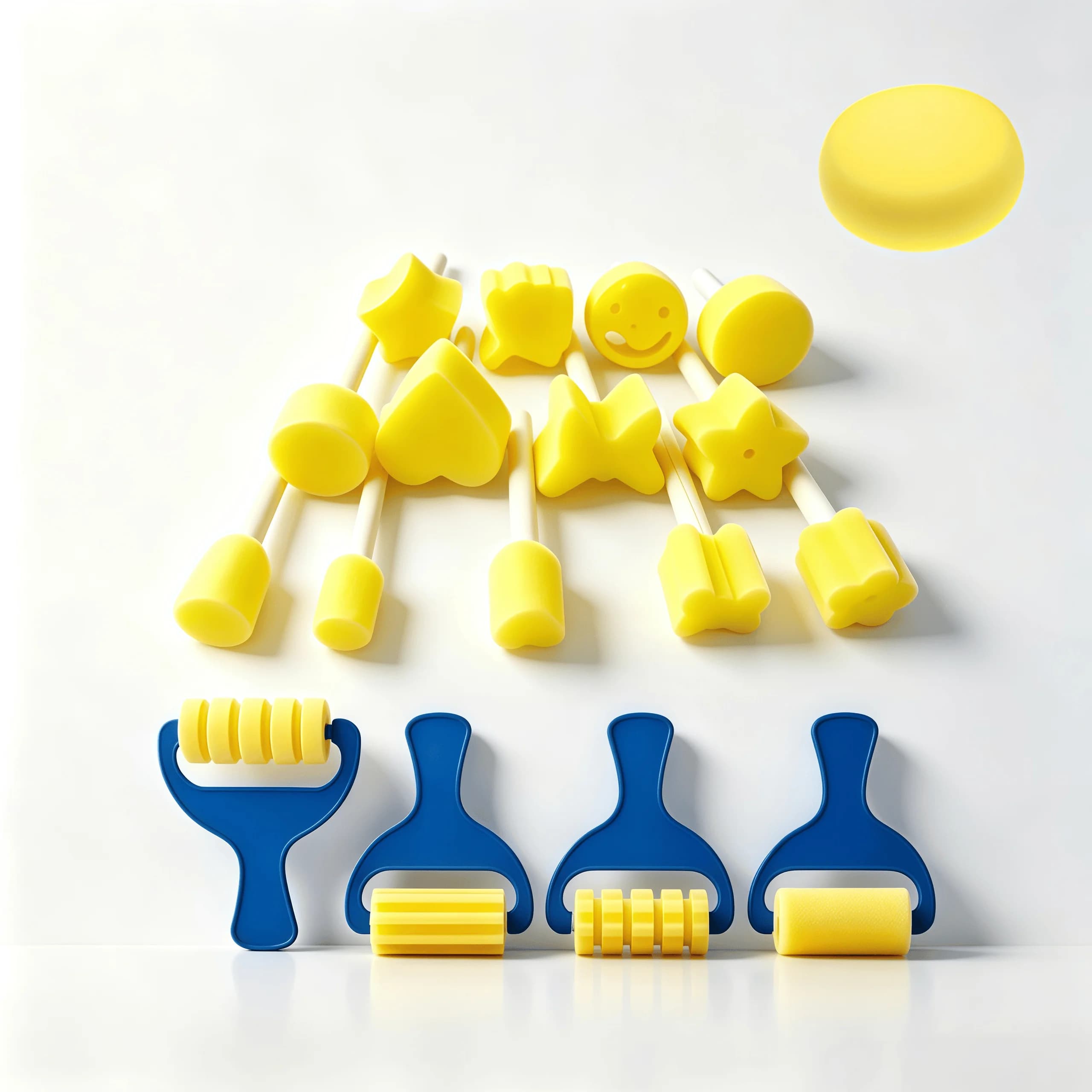 18Pcs Sponge Roller Stamp Set, Foam Painting Rollers with Patterns, DIY Art Craft Stamps for Card Making, Beginner