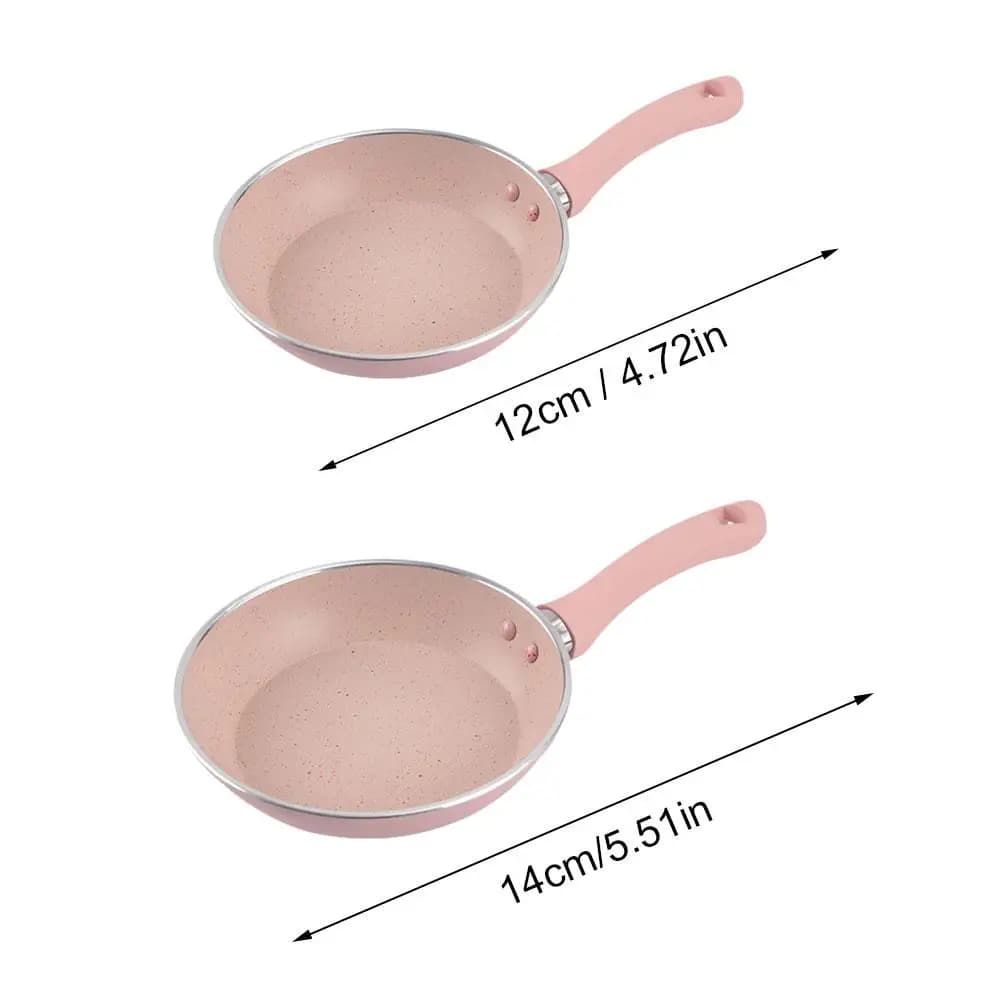 Mini padella da 12/14 cm Padella in acciaio antiaderente Pentola per uova rosa Padella per pentole Pentole da cucina