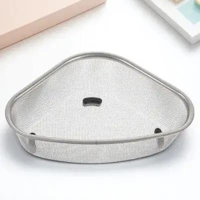 Cestello angolare triangolare in acciaio inossidabile per lavello, scolapiatti per cucina, lavaggio frutta e verdura, stoccaggio e smaltimento rifiuti alimentari