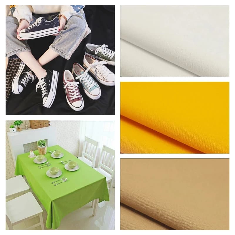 Thickened Cotton Canvas Fabric By Meters for Bag Sofa Cover Pillowcase Tablecloth Diy Sewing Wearable Textile Cloth Plain White