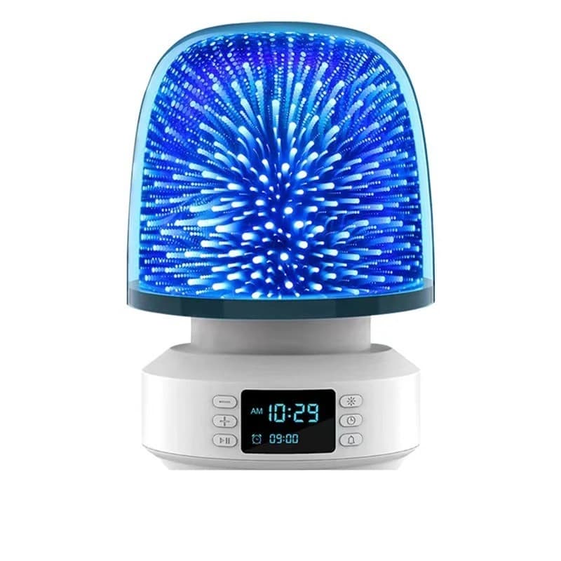 Altoparlante Bluetooth wireless, luce notturna intelligente da comodino, lampada da scrivania con sveglia e musica