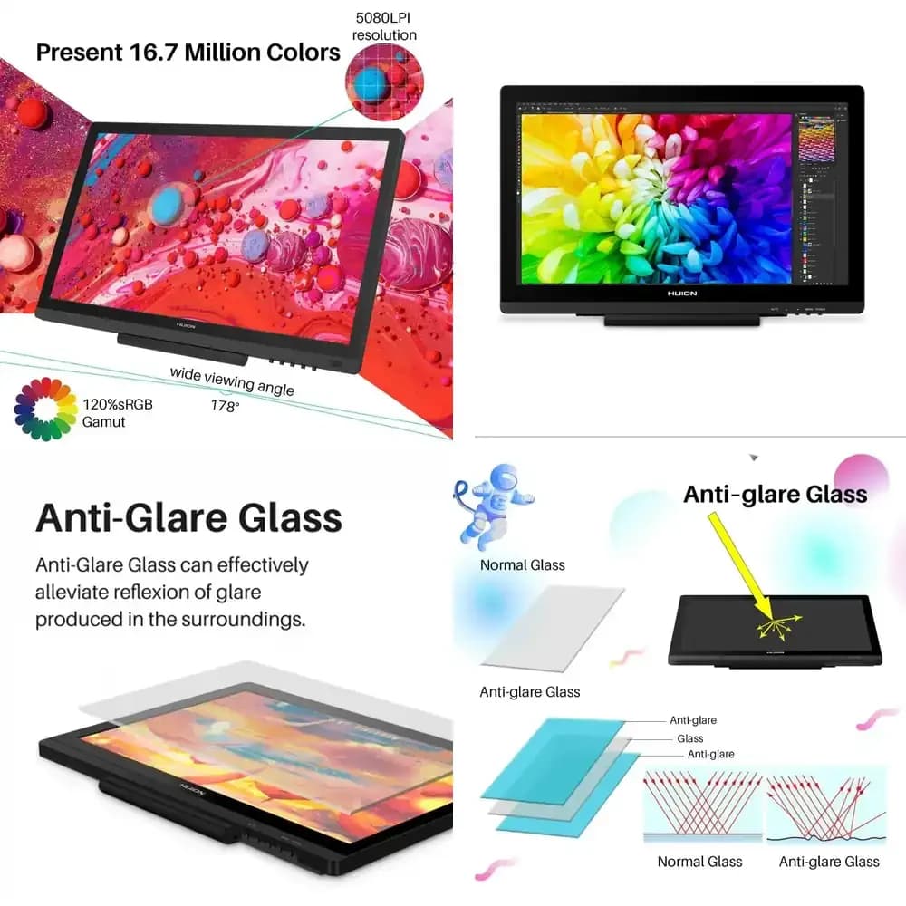KAMVAS 20 per Tablet con Display per Arte Digitale con Stilo EMR Senza Batteria e Funzione di Inclinazione per Design Grafico, Disegno e Schizzi