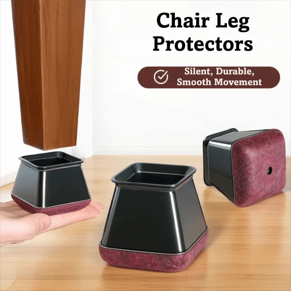 Protezioni per Gambe di Sedie in Silicone con Fondo in Feltro, Cuscinetti Antiscivolo e Antirumore per Mobili
