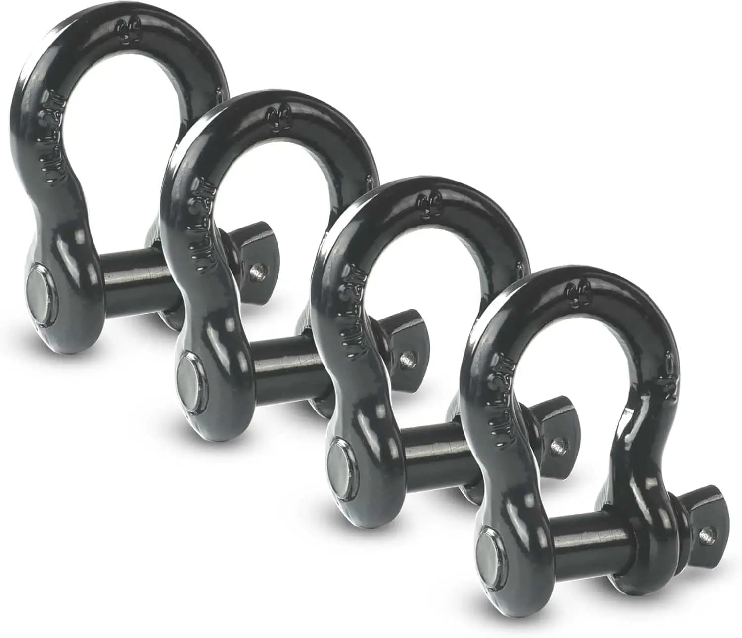 1/2" D Ring Shackle Bow Shackle with Screw Pin Clevis, 2 Ton for Tow Strap Hooks, Fits Jeeps ATVs Trucks Trailers (4 Pack)