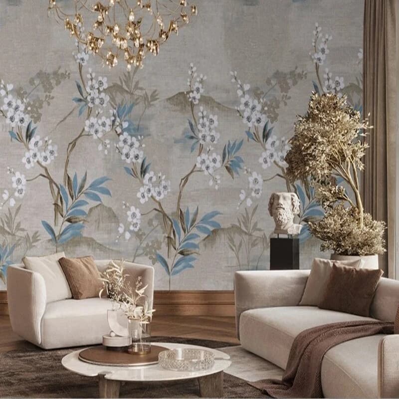 MU9206 Original image of delicate and elegant flowers for the background wall of TV bedroom decoration