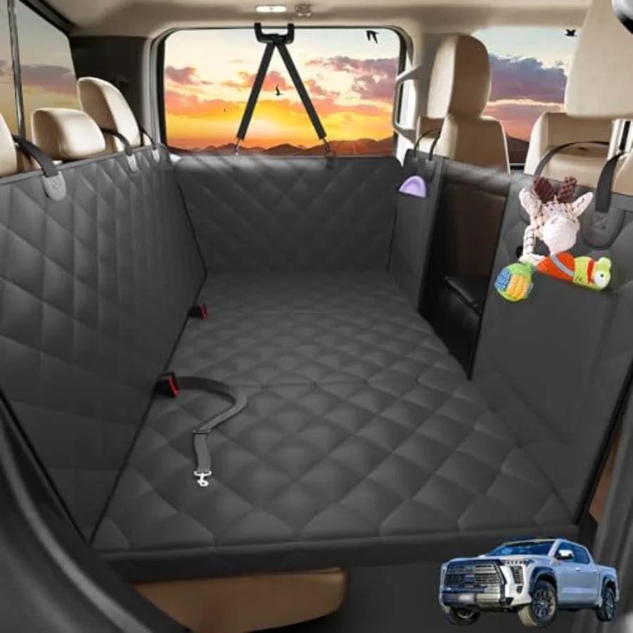 AIREDOULER Car Dog Cover, Rear Seat Amaca with Rigid Bottom, 1.2 Comfort in Soft Foam XL for Large Pet