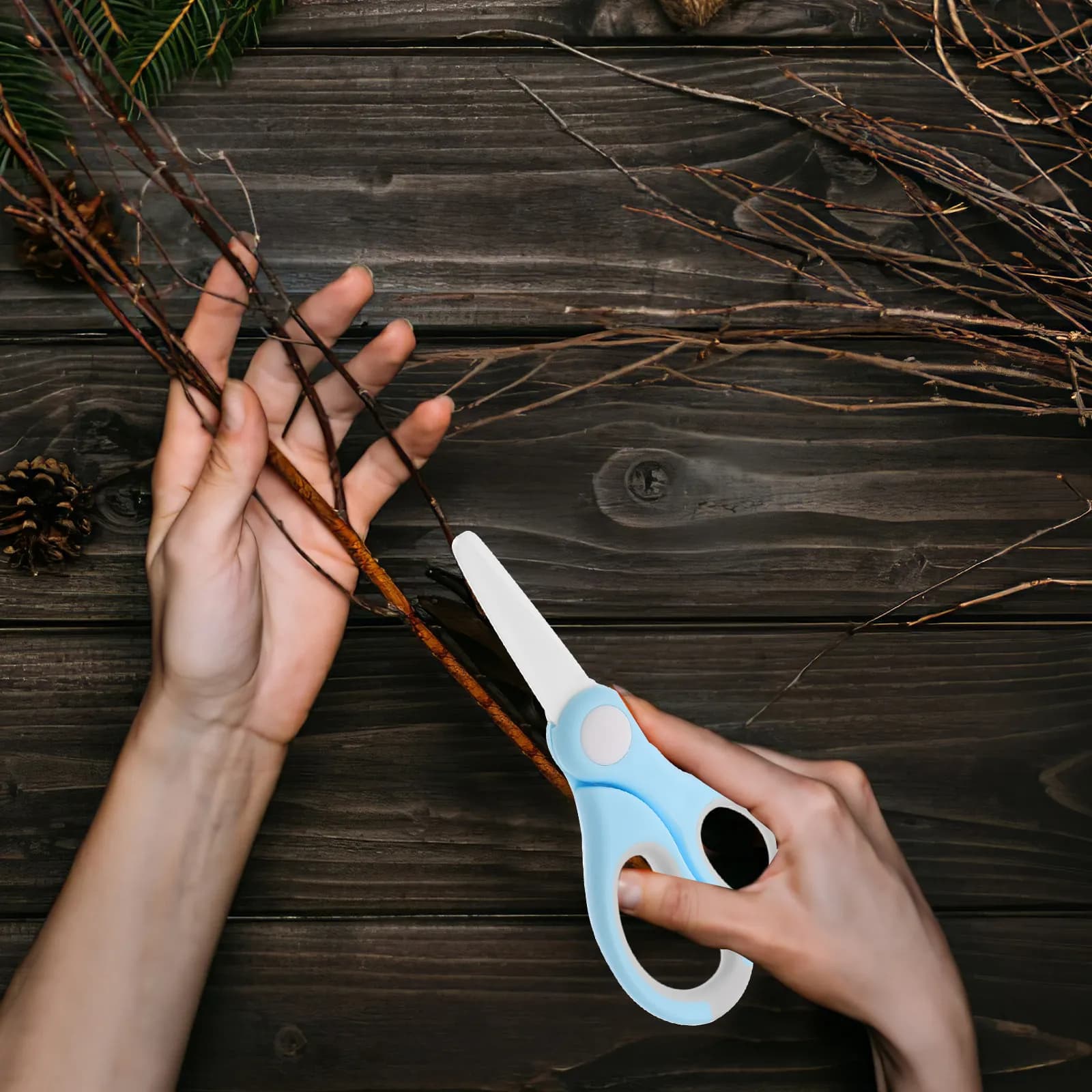 Ceramic and PP Premium Power Scissors Set, Ergonomic Handle, Garden Trimmer for Plants, Flowers and Small Trees, Portable Gardening Tool