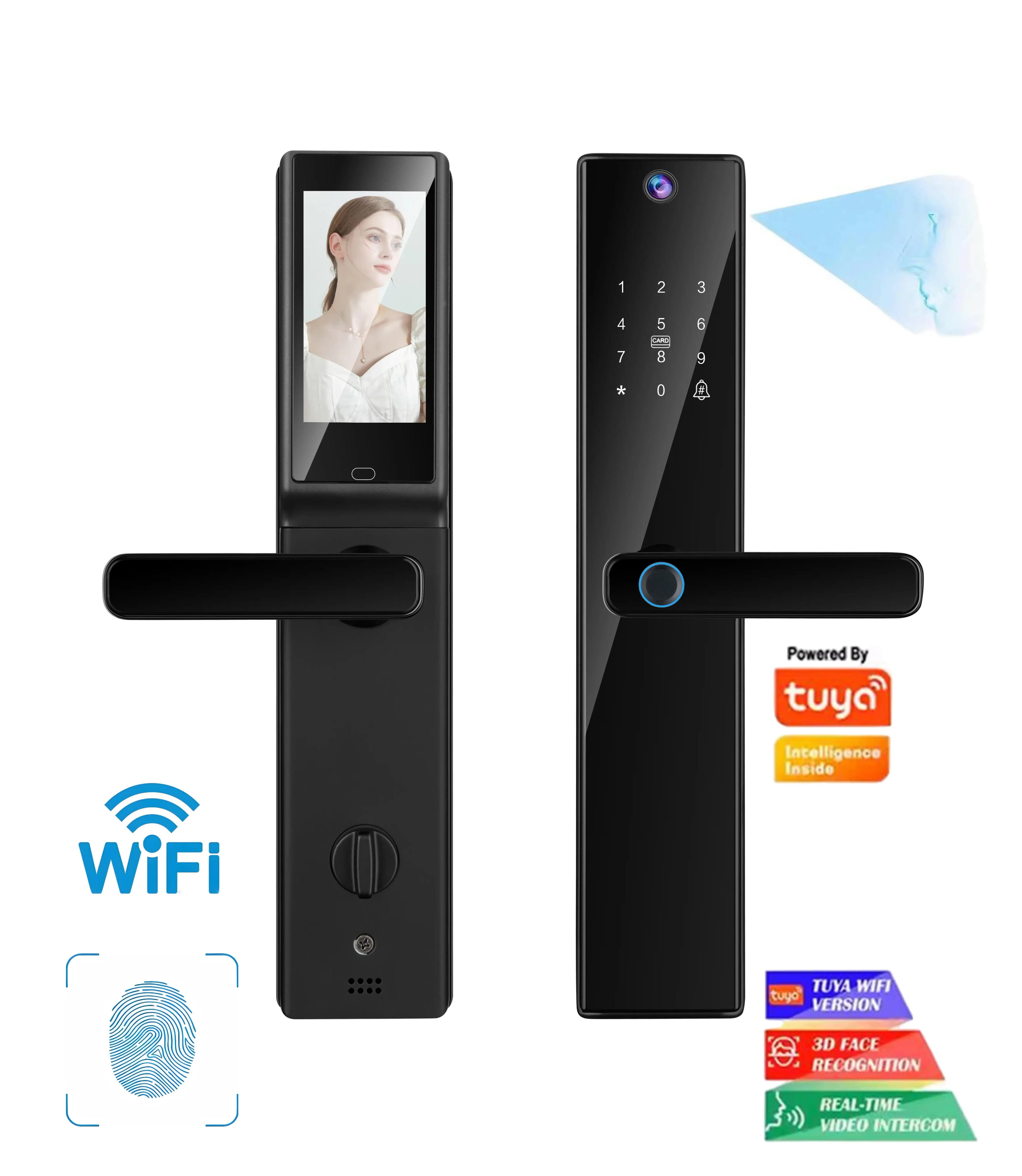 Prezzo di fabbrica Tuya Wifi Videocitofono Sicurezza domestica Smart Lock Impronta digitale Password Chiave Scheda Smart Camera Serratura