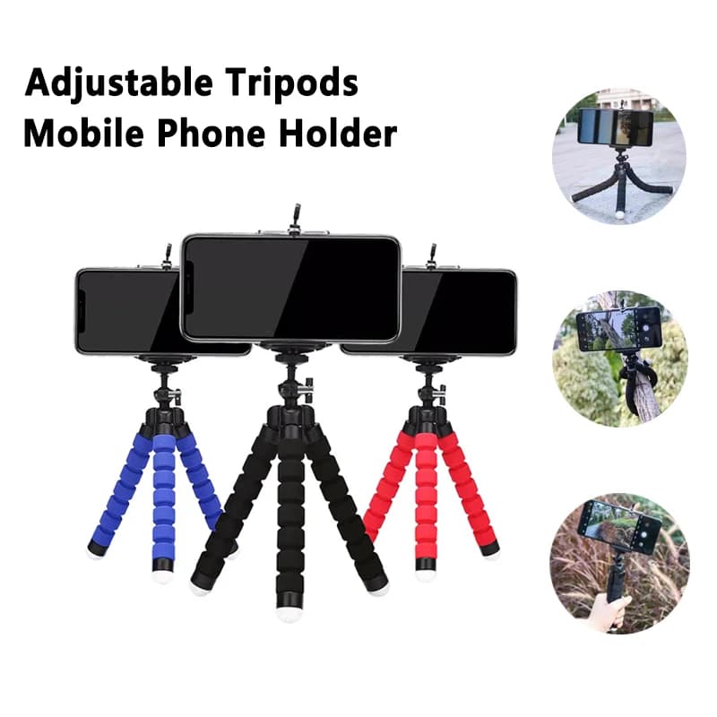 Treppiedi Treppiede portatile flessibile per telefono Supporto per fotocamera mobile Hoder Clip Smartphone Monopiede Tripe Stand Octopus Mini Treppiede