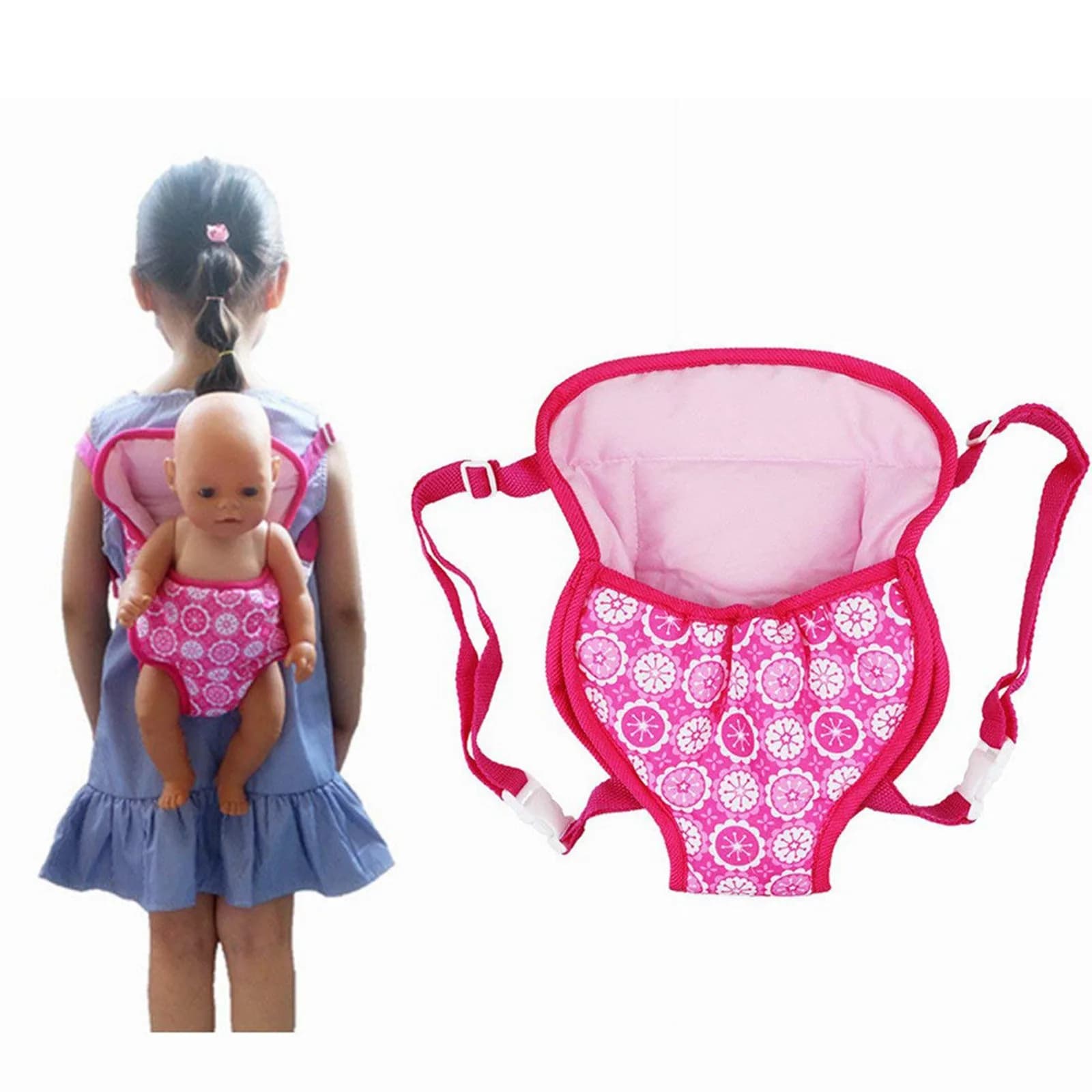 Bambole per uscire Borsa per il trasporto Sacco a pelo Accessorio per bambola per bambola appena nata da 43 cm Adatto per borsa zaino per bambola da 15 a 18 pollici