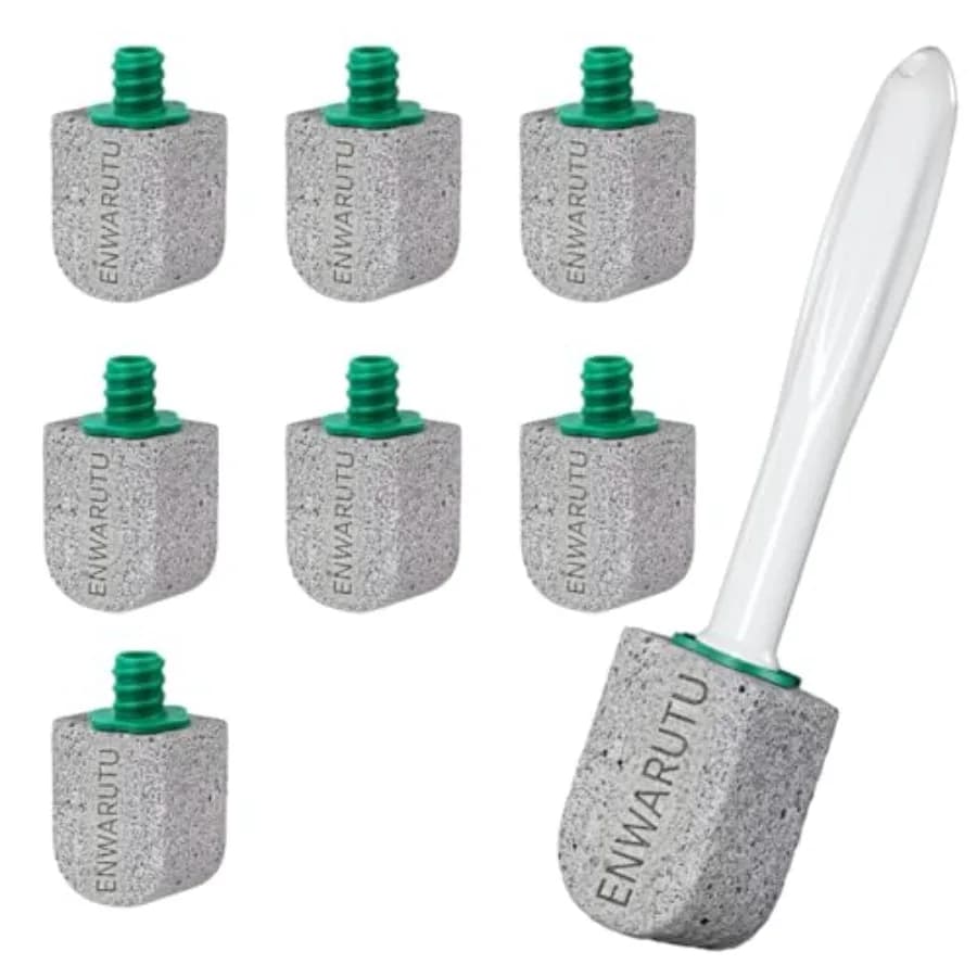 Pietra Pomice per Pulizia WC, Spazzola per Bagno con Ricariche e Manico Lungo 30CM per Rimuovere le Macchie di Calcare