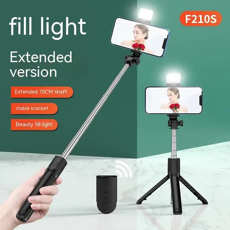 Treppiede per selfie stick 3 in 1 espandibile con telecomando wireless BT staccabile compatibile con la maggior parte dei telefoni Treppiede leggero