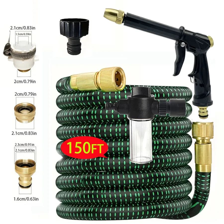 High Pressure Car Washing Gun with Telescopic Pipe for Garden Pipe, High Pressure 3/4 Standard Car Wash Tube