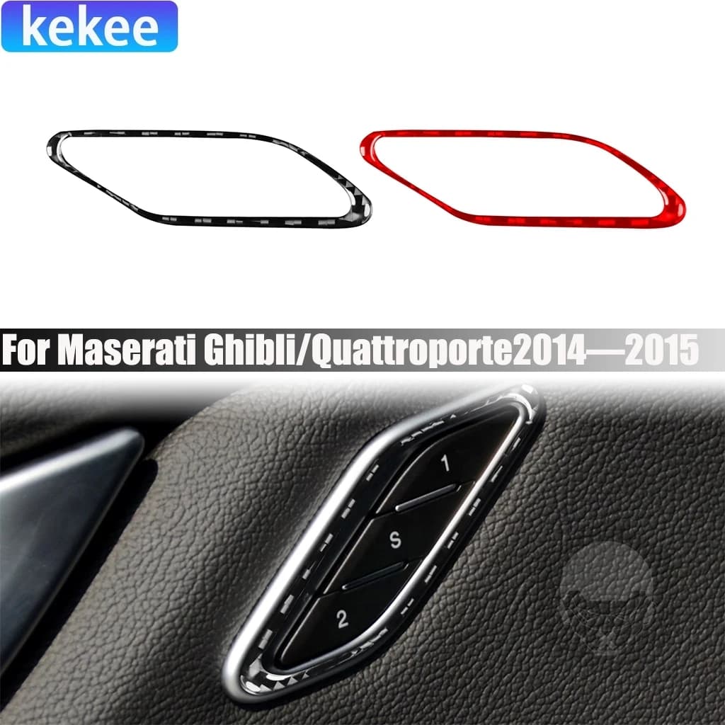 Carbon Fiber Car Accessories Seat Adjustment Decorative Wall decal modified for interior cover for Maserati Ghibli/Quattroporte 2014-15