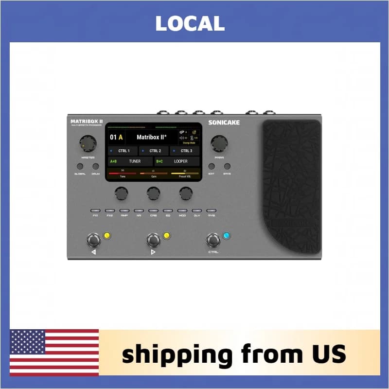 SONICAKE Matribox II Chitarra Basso Amp Modellazione Processore multieffetto con pedale di espressione FX Loop MIDI Stereo USB OTG QME-100