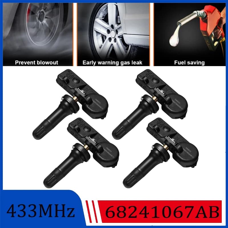 Pneumatic Pressure Sensor 68241067AB 68241067AA for Chrysler 300, Ram 1500 2500, Dodge Charger, Challenger, Journey, Durango, 433MHz TPMS