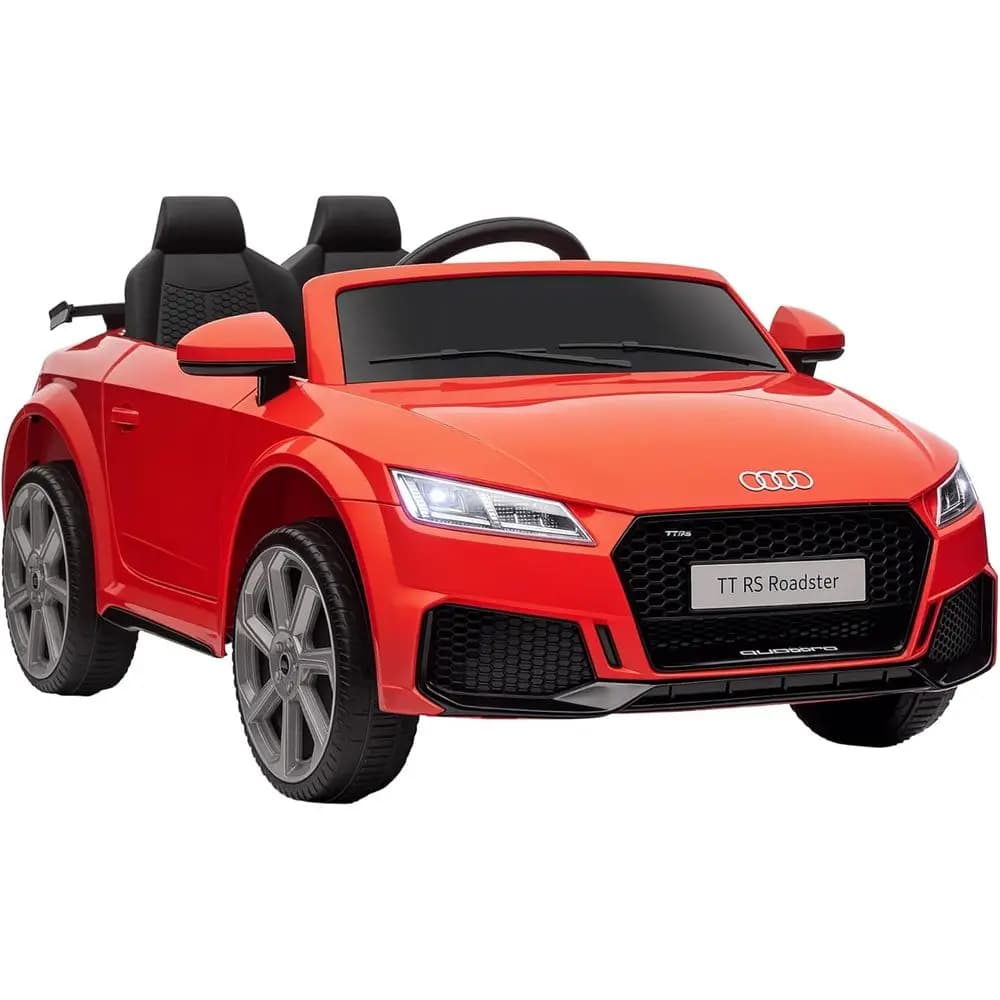 Auto Elettrica per Bambini 6V, con Sospensioni, Telecomando, Clacson, 5 Melodie, Luci, Lettore MP3, Rossa