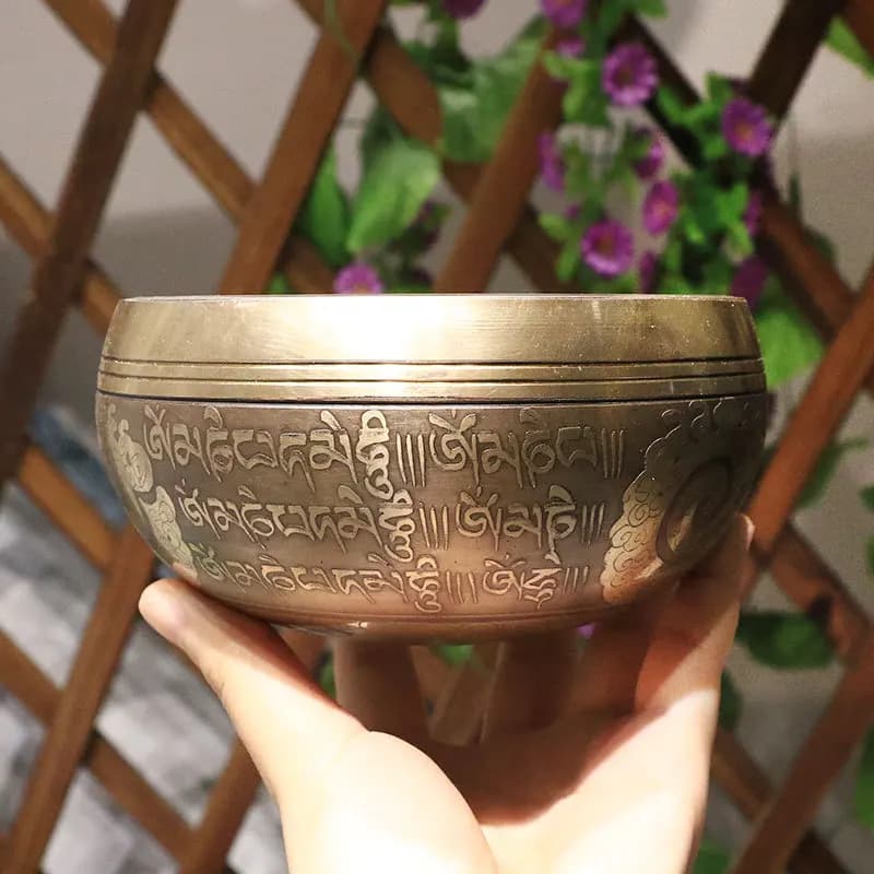 High Quality Nepalese hand-carved Buddha Sound bowl Tibetan Singing bowl for Sound Therapy Yoga Meditation Bowl