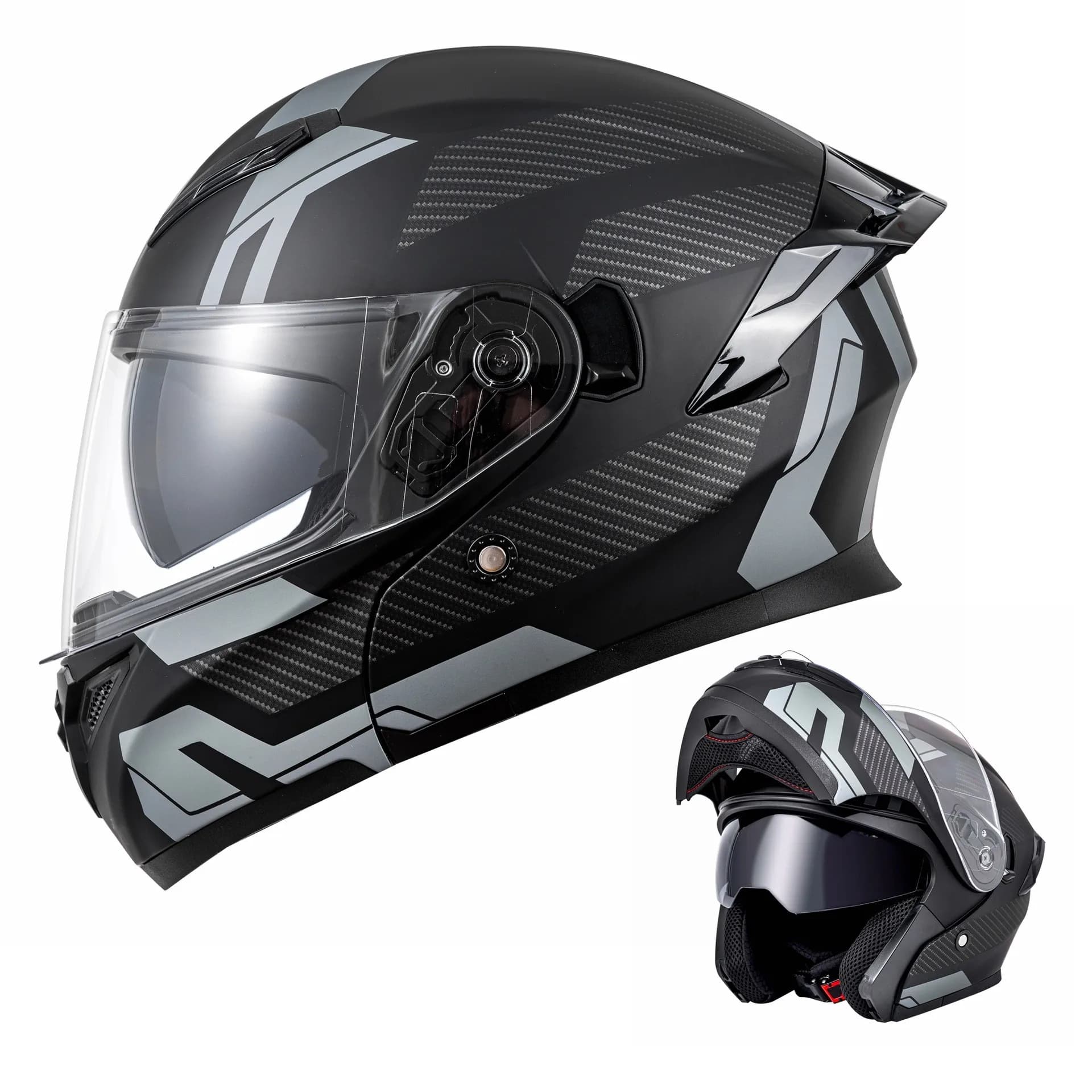 DOT Certification Uncovered Helmet Male Motorcycle Helmet Double Lens Cruise Cross-Country Motorcycle Full Helmet Covered Sunscr