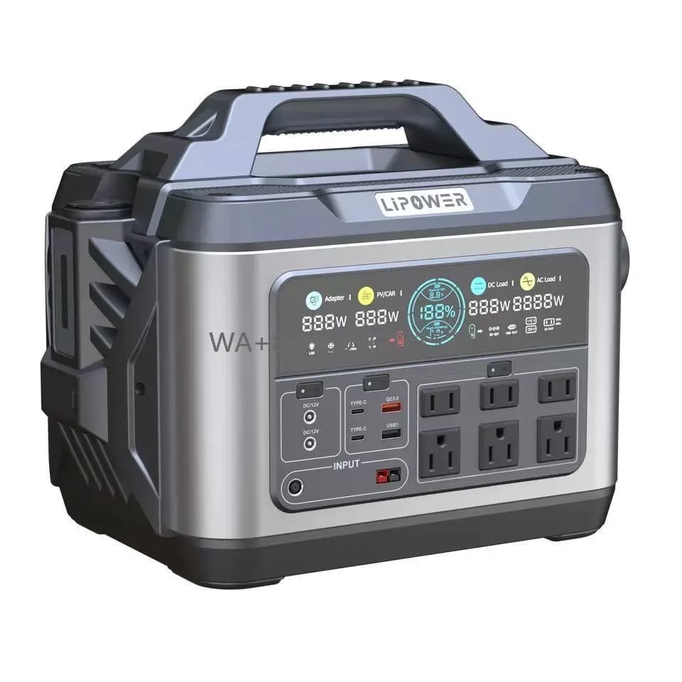 Solar Emergency Generator for Camping 1200 Watt, 220V Portable Power Station, Domestic Power Bank with Heat Dissiptor