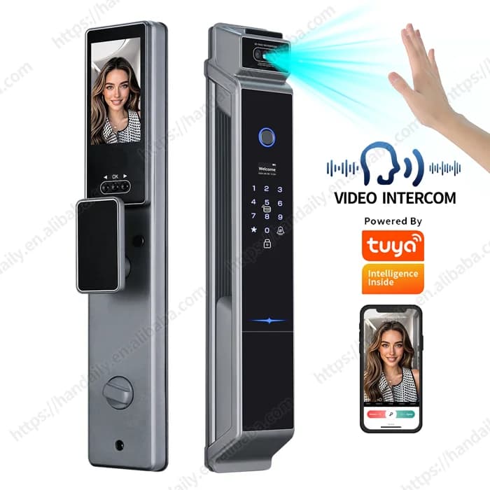 HanDaily Factory Digital Lock Tuya Video Intercom Face Recognition Smart Door Lock Biometric Palm Vein Fingerprint Door Lock