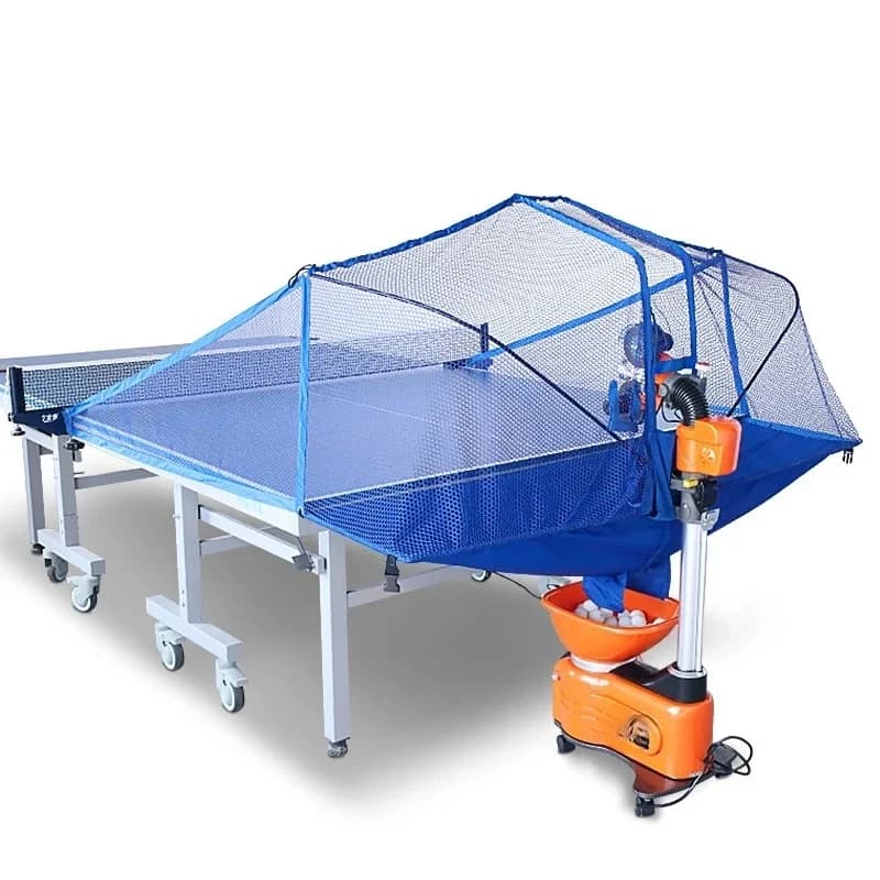 Macchina Lanciapalle da Ping Pong Automatica Double Fish E6 per Allenamento Domestico con Riciclo Automatico