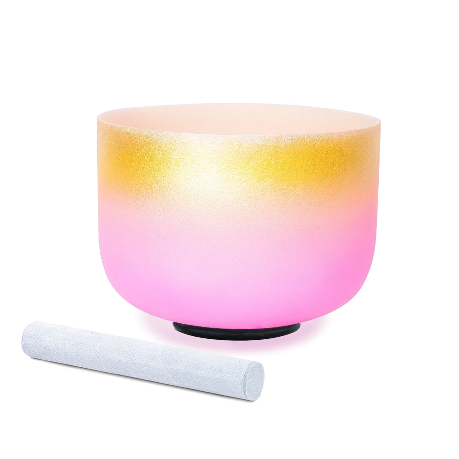 Hye-eun 8inch Gold&Colored Crystal Singing Chakra Bowl 440hz/432/528hz Meditation Sound Bath Bowl for Spiritual Mindfulness