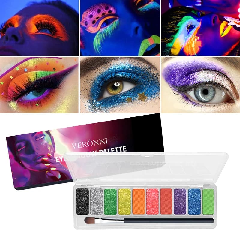 Fluorescent Face Painting UV Soluble in 10 Color Water | Makeup for Theater Shows | Eyeliner, Shade, Fluorescent Cosmetics