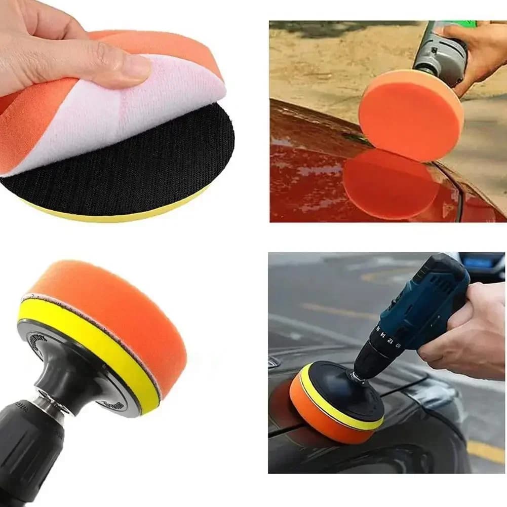 6Pcs Foam Pad Buffer Kit Polishing Machine Wax Pads 3/4/5/6/7 Inch For Removing Scratches Car Polishing Sponge Pads Set